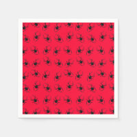 Araignées noires en rouge