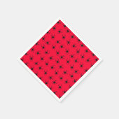 Serviette En Papier Araignées noires en rouge (Coin)