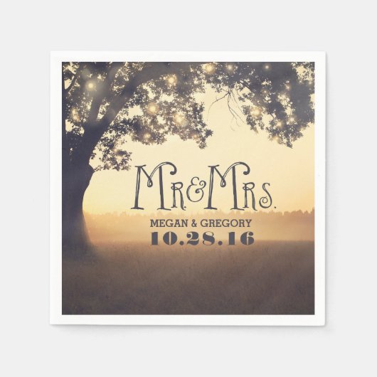 Serviette En Papier Arborescence des chaînes d'arbre rustique (Devant)