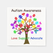 Serviette En Papier Arborescence des sensibilisations sur l'autisme (Devant)