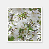 Serviette En Papier Arbre à fleurs blanches (Devant)