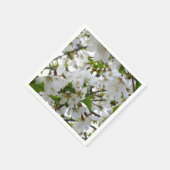 Serviette En Papier Arbre à fleurs blanches (Coin)