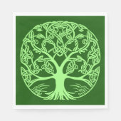 Serviette En Papier Arbre à noeuds celtique de la vie émeraude vert (Devant)