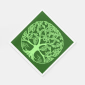 Serviette En Papier Arbre à noeuds celtique de la vie émeraude vert (Coin)