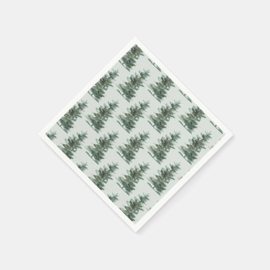 Serviette En Papier Arbre à pin vert classique (Coin)