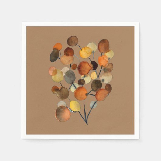 Serviette En Papier Arbre Abstrait brun d'automne (Devant)