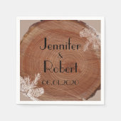 Serviette En Papier Arbre Anneaux Mariage campagnard rustique Napkin (Devant)