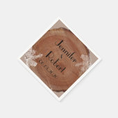 Serviette En Papier Arbre Anneaux Mariage campagnard rustique Napkin (Coin)
