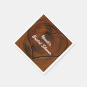 Serviette En Papier Arbre avec coeur sculpté Mariage rustique (Coin)