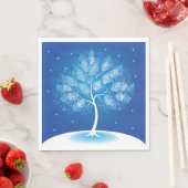 Serviette En Papier Arbre Blanc Dans La Neige (En situation)