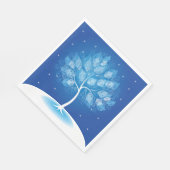 Serviette En Papier Arbre Blanc Dans La Neige (Coin)