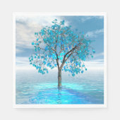 Serviette En Papier Arbre Bleu Cristal (Devant)