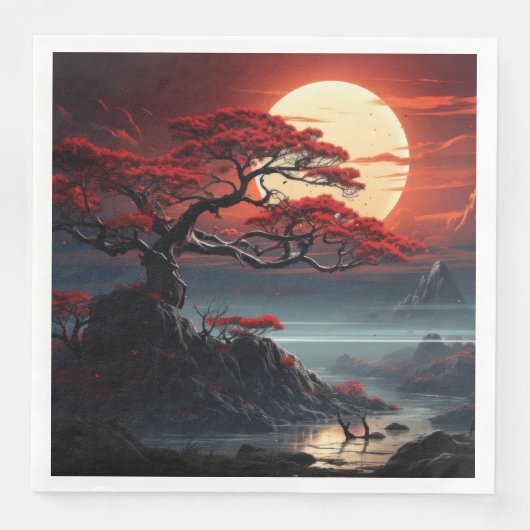 Serviette En Papier Arbre bonsaï (Devant)