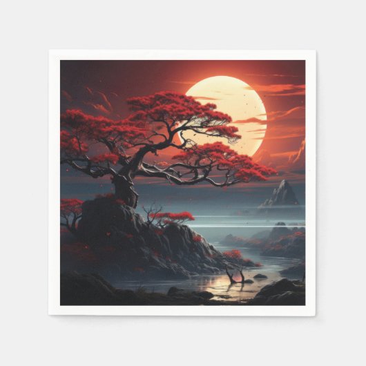 Serviette En Papier Arbre bonsaï (Devant)