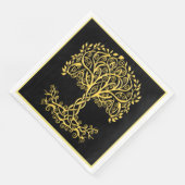 Serviette En Papier Arbre Celtique Jaune (Coin)