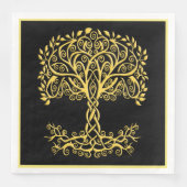 Serviette En Papier Arbre Celtique Jaune (Devant)