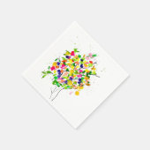 Serviette En Papier Arbre coloré aquarelle (Coin)