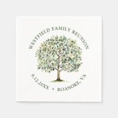 Serviette En Papier Arbre d'aquarelle en bois de la Réunion familiale (Devant)