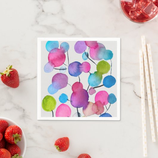 Serviette En Papier Arbre d'art abstrait rose mignon (En situation)