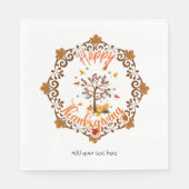 Serviette En Papier Arbre d'automne Mandala Fall Foliing & Thanksgivin (Devant)