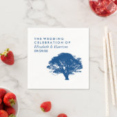 Serviette En Papier Arbre de chêne bleu, Mariage rustique et minimalis (En situation)