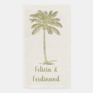 Serviette En Papier Arbre de cocotier aspect vintage 