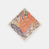 Serviette En Papier Arbre de couleurs du contraste antique (Coin)