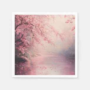 Serviette En Papier Arbre de fleurs de cerisiers roses divins
