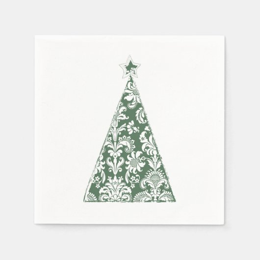 Serviette En Papier Arbre de Joyeux Noël (Devant)