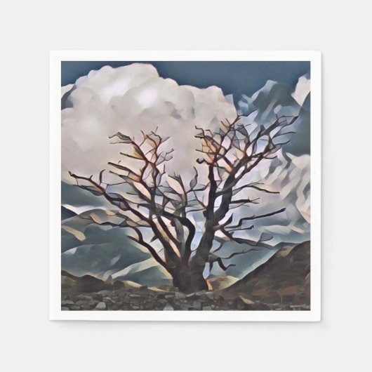 SERVIETTE EN PAPIER ARBRE DE MONTAGNE (Devant)