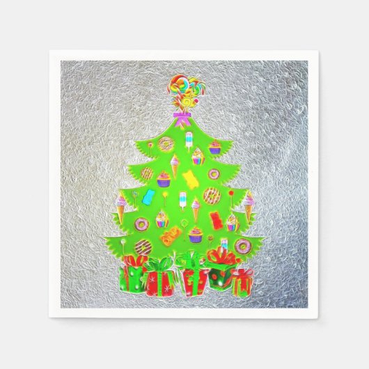 Serviette En Papier Arbre de Noël (Devant)