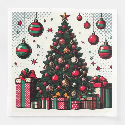 Serviette En Papier Arbre de Noël (Devant)