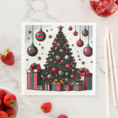 Serviette En Papier Arbre de Noël (En situation)