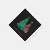 Serviette En Papier Arbre de Noël à l'aquarelle brillante (Coin)