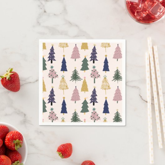 Serviette En Papier Arbre de Noël à motifs, Noël (En situation)