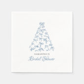 Serviette En Papier Arbre de Noël à ruban bleu gribouillé Shower de ma (Devant)