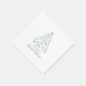 Serviette En Papier Arbre de Noël à ruban bleu gribouillé Shower de ma (Coin)