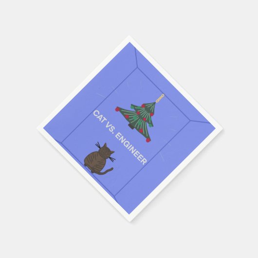 Serviette En Papier Arbre de Noël accroché au chat (Coin)