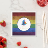 Serviette En Papier Arbre de Noël arc-en-ciel LGBT Fête Drapeau de la  (En situation)