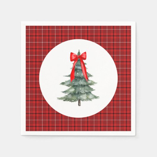Serviette En Papier Arbre de Noël avec cabot et plaid (Devant)