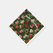 Serviette En Papier Arbre de Noël avec des jouets en feutre (Coin)