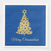 Serviette En Papier Arbre de Noël avec l'étoile de David Napkin (Devant)