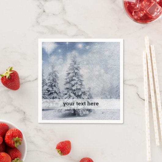 Serviette En Papier Arbre de Noël blanc (En situation)