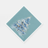 Serviette En Papier Arbre de Noël bleu or (Coin)