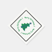 Serviette En Papier Arbre de Noël bleu vert moderne (Coin)