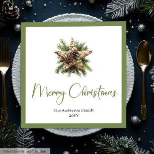 Serviette En Papier Arbre de Noël Bohème Chic Tendance dans un style b
