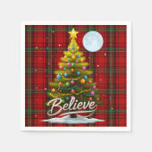 Serviette En Papier Arbre de Noël branché avec papier de Noël (Devant)