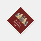 Serviette En Papier Arbre de Noël Cheetah Imprimer Buffalo Plaid Parti (Coin)