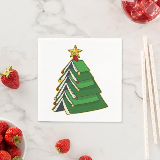 Serviette En Papier Arbre de Noël de la réservation IV (En situation)