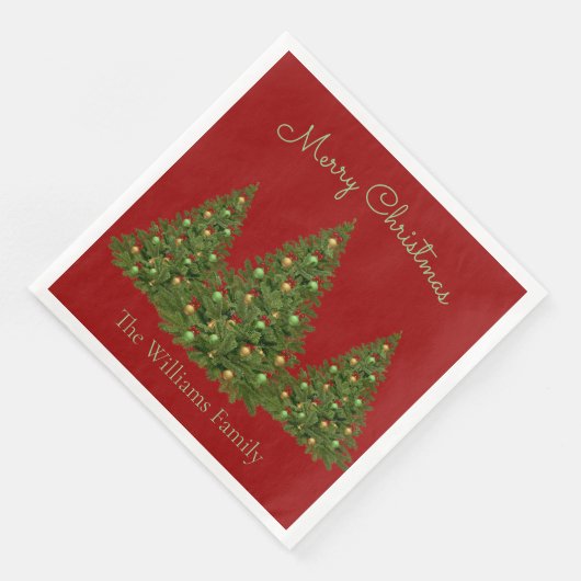 Serviette En Papier Arbre de Noël Décoré (Coin)
